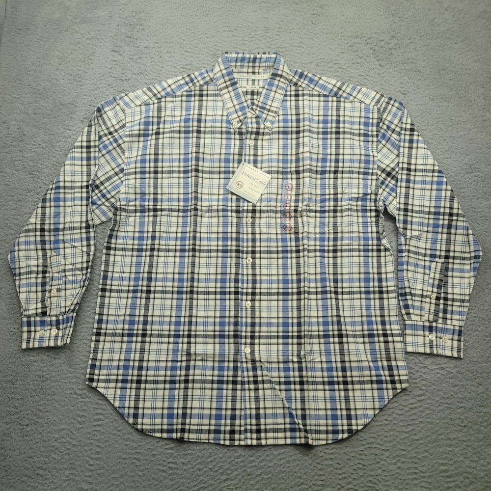 Robert Stock Shirt Mens Large‎ Plaid Button Down Long Sleeve Pocket Dress Casual
